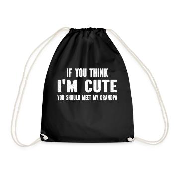 Si tu penses que je suis mignonne, tu devrais voir mon grand-père - Sac de sport léger - noir - Devant