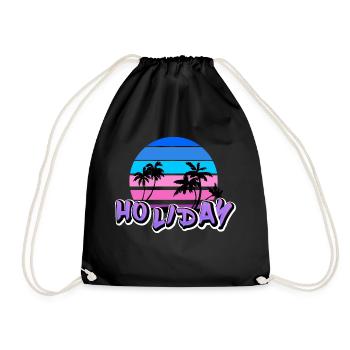 Motif shirt " HOLIDAY " #3 - Drawstring Bag - black - Front