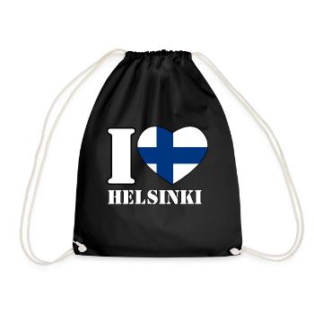 I love Helsinki - Drawstring Bag - black - Front
