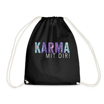 Karma mit dir - Turnbeutel - Schwarz - Vorne