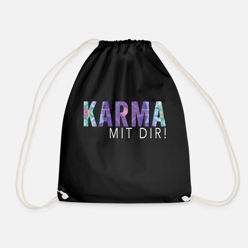 Karma mit dir - Turnbeutel - Schwarz