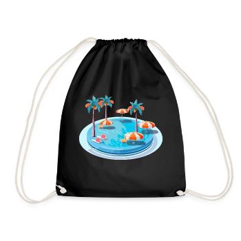 Une piscine de rêve - Sac de sport léger - noir - Devant