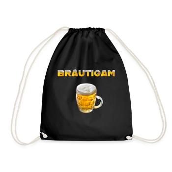 Bräutigam Bierkrug - Turnbeutel - Schwarz - Vorne