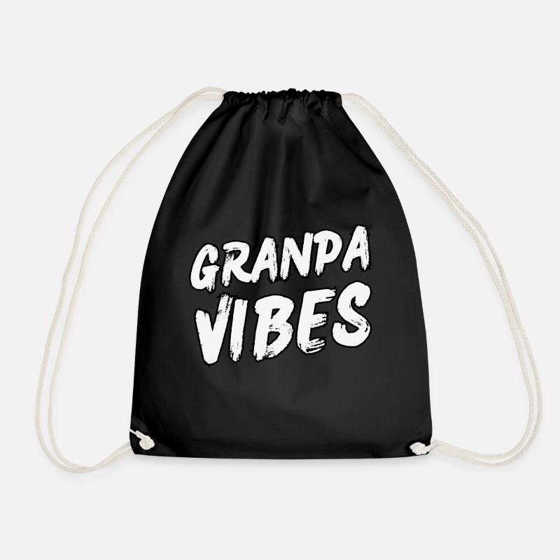 Grandpa vibes - Drawstring Bag - black