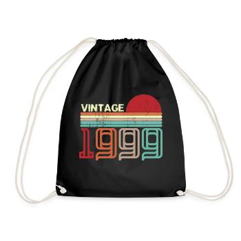 Vintage 1999 Anniversaire rétro sunset design - Sac de sport léger - noir - Devant