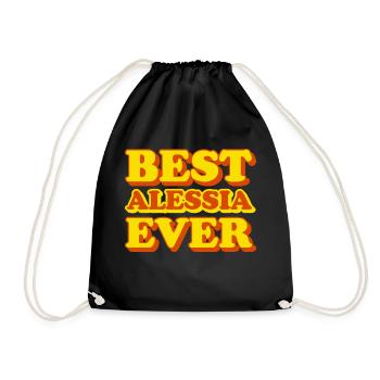 Alessia Vorname lustiges Geschenk - Turnbeutel - Schwarz - Vorne