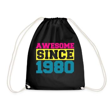 Awesome since 1980. Funny gift men women birthday - Sac de sport léger - noir - Devant