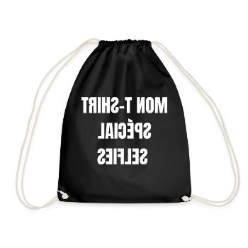 Mein besonderes Selfie-T-Shirt - Turnbeutel - Schwarz - Vorne