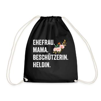 Ehefrau Mutter Mama - Turnbeutel - Schwarz - Vorne