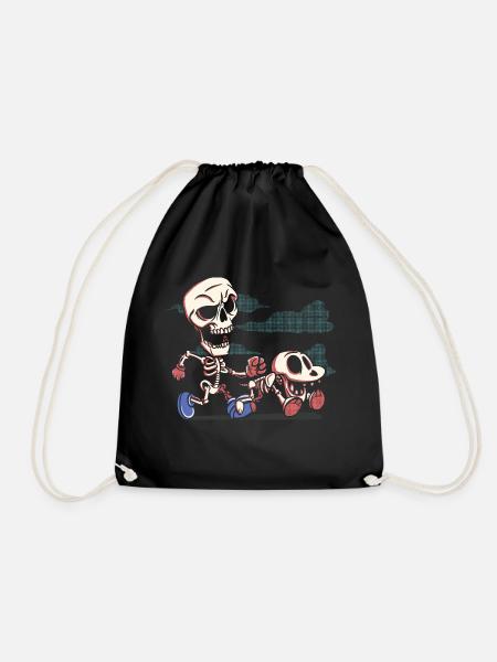 Skelett-Hund Halloween Hunde-Liebhaber - Turnbeutel - Schwarz