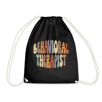 Behavioral Therapist Proud Career Profession - Drawstring Bag - black - Front
