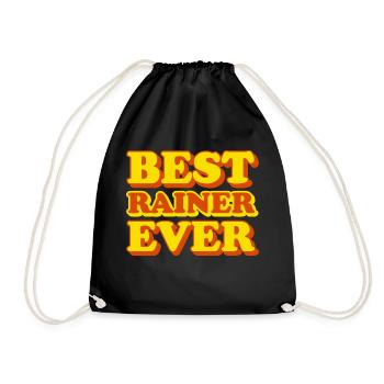 Rainer First Name Funny Gift - Drawstring Bag - black - Front