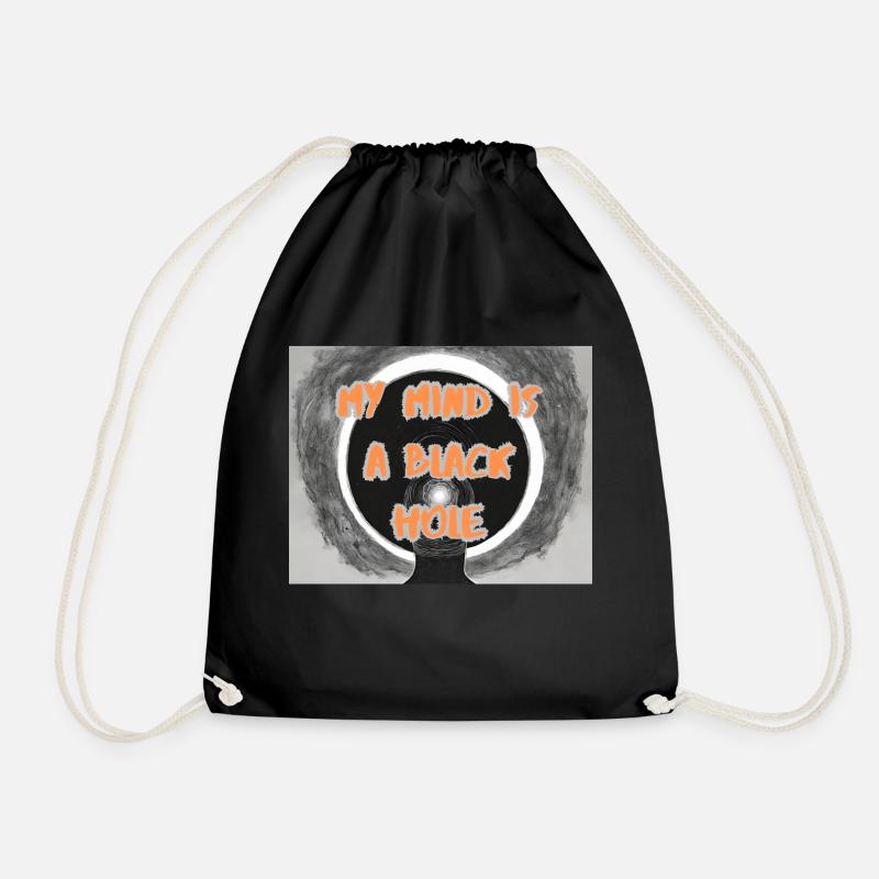 My mind is a black hole - Drawstring Bag - black