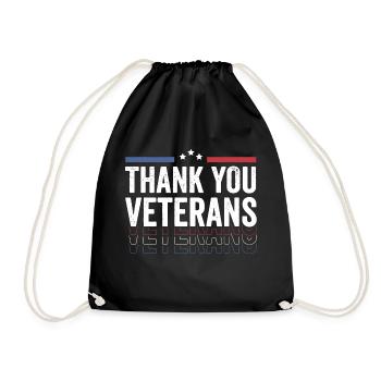 Patriotique MERCI AUX ANCIENS COMBATTANTS et aux soldats - Sac de sport léger - noir - Devant