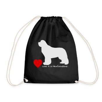 Love is a Newfoundland 003 - Turnbeutel - Schwarz - Vorne