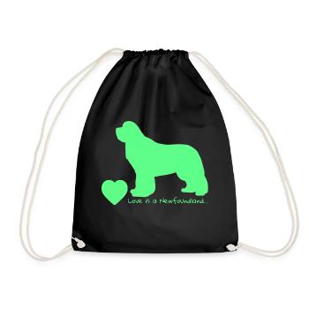 Love is a Newfoundland 009 - Turnbeutel - Schwarz - Vorne