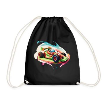 Candy Racecar - Drawstring Bag - black - Front