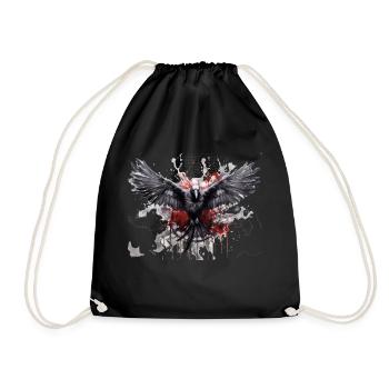 Raven - Drawstring Bag - black - Front