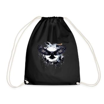 Raven - Drawstring Bag - black - Front