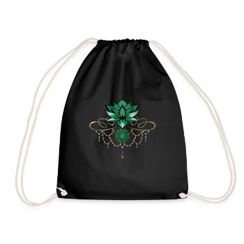 Grüner Lotus Chakren unalome - Turnbeutel - Schwarz - Vorne