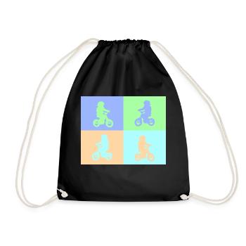 Junior Biker Pop Art pastel - Drawstring Bag - black - Front