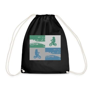 Junior Biker Pop Art metallic - Drawstring Bag - black - Front