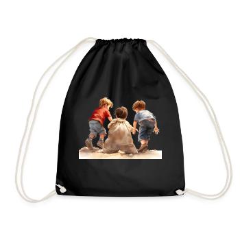 Les courses en sac, un jeu d’enfants d’antan - Sac de sport léger - noir - Devant