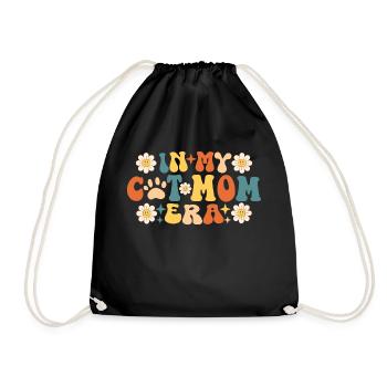 In My Cat Mom Era - Drawstring Bag - black - Front