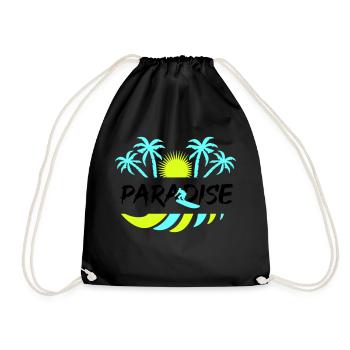 surf paradise - Turnbeutel - Schwarz - Vorne