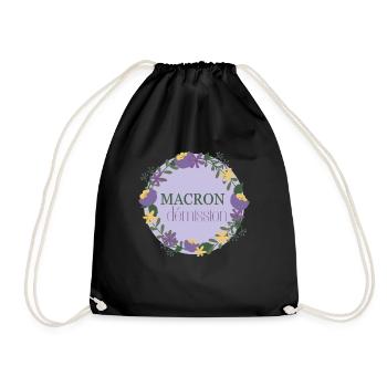 Macron resigns - Drawstring Bag - black - Front