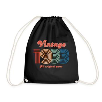Vintage 1933 all original parts - Drawstring Bag - black - Front