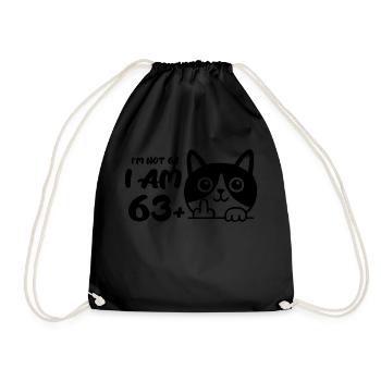 Je n’ai pas 64 ans, j’en ai 63 plus 1 doigt d’honneur - Sac de sport léger - noir - Devant