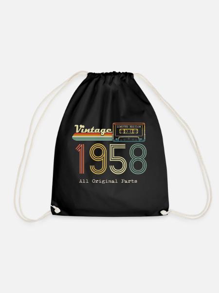 1958 Original 1958 Vintage Vintage Retro Jahrestag - Turnbeutel - Schwarz
