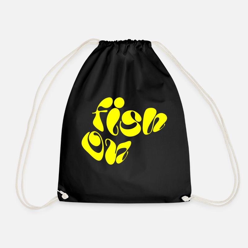 Fish On - Drawstring Bag - black