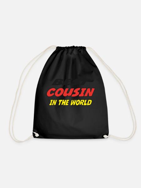 Best COUSIN in the world - Drawstring Bag - black