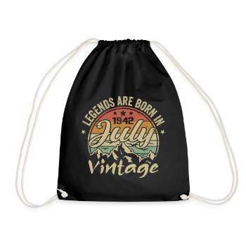 Vintage Juillet 1942 Anniversaire Juillet 1942 - Sac de sport léger - noir - Devant