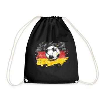 Fussball Deutschland - Turnbeutel - Schwarz - Vorne
