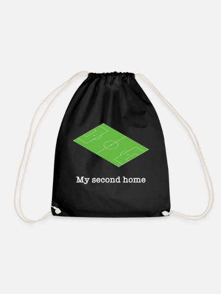 Football Square Green Funny Saying - Drawstring Bag - black