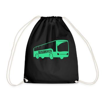 Bus Bus Driving 1 - Drawstring Bag - black - Front