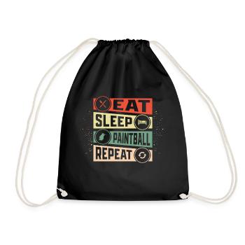 Eat Sleep Paintball Repeat Tactical Player Paintba - Drawstring Bag - black - Front