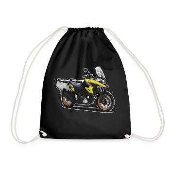 Reiseenduro // Illustration // Motorrad - Turnbeutel - Schwarz - Vorne