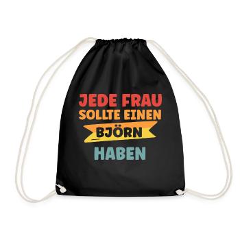 Jede Frau sollte einen Björn haben - Turnbeutel - Schwarz - Vorne