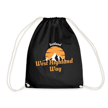 West Highland Way Scotland Isle of Skye Hiking - Drawstring Bag - black - Front