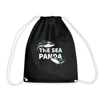 The Sea Panda - Orca-Power für Meerliebhaber - Turnbeutel - Schwarz - Vorne