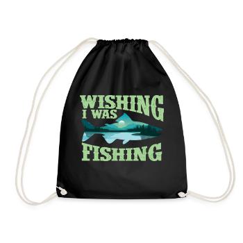 Souhaitant que je pêche Citation drôle de pêcheur - Sac de sport léger - noir - Devant