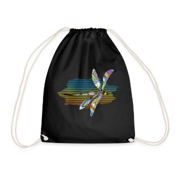 Dragonfly - Drawstring Bag - black - Front