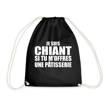 Homme qui adore : Pâtisserie. Design Drôle Humour - Sac de sport léger - noir - Devant