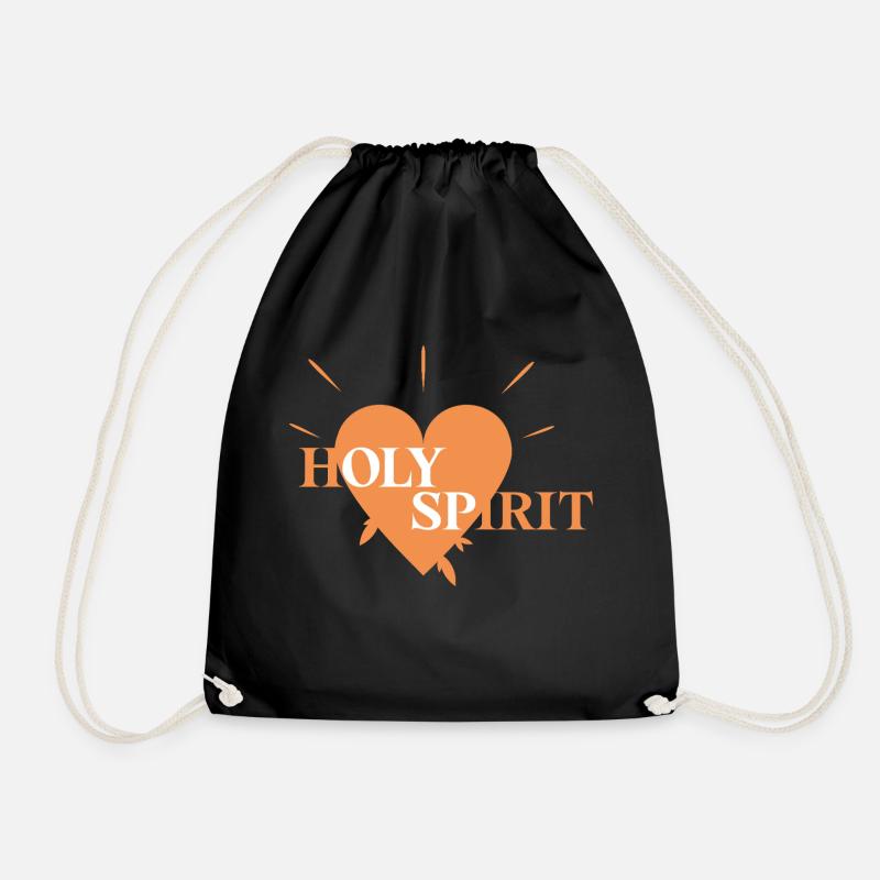 Holy Spirit Heart - Drawstring Bag - black