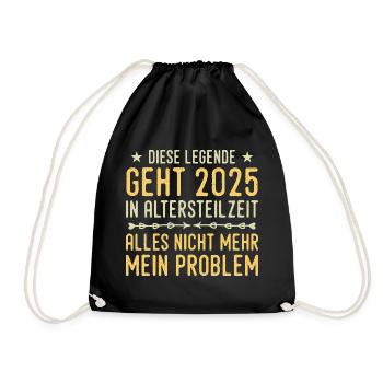 Partial retirement 2025 Approaching retirement - Drawstring Bag - black - Front
