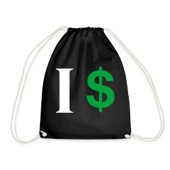 Lettre i dollar - Sac de sport léger - noir - Devant